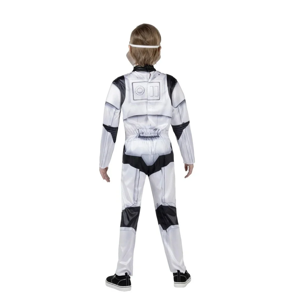 Star Wars Stormtrooper Costume Boys Size Large 10/12 Jumpsuit Mask Jazwares NIB